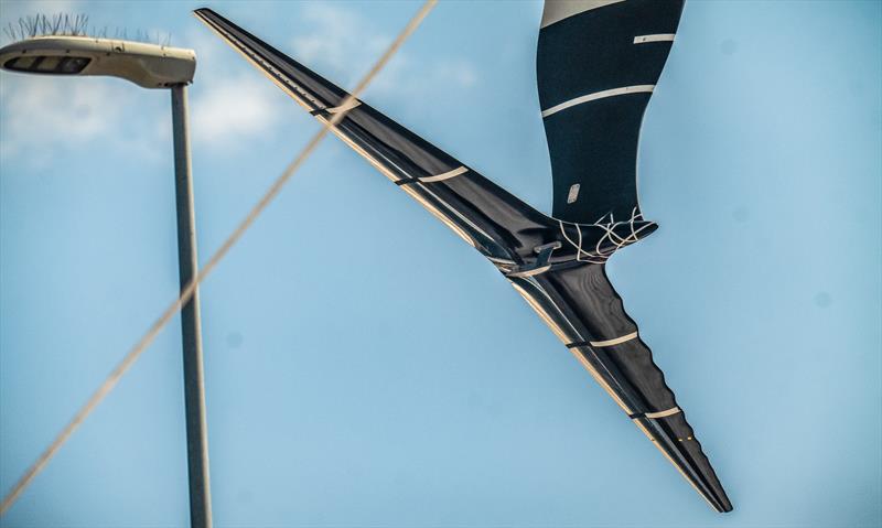 Tubercle foil - Alinghi Red Bull Racing - LEQ12/AC40 - Day 48 - August 9 , 2023 - Barcelona - photo © Alex Carabi / America's Cup