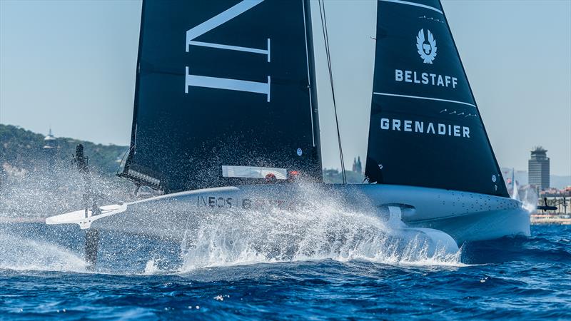 INEOS Britannia - AC40 - Broadcast Testing - August 11, 2023 - Barcelona - photo © Job Vermeulen / America's Cup