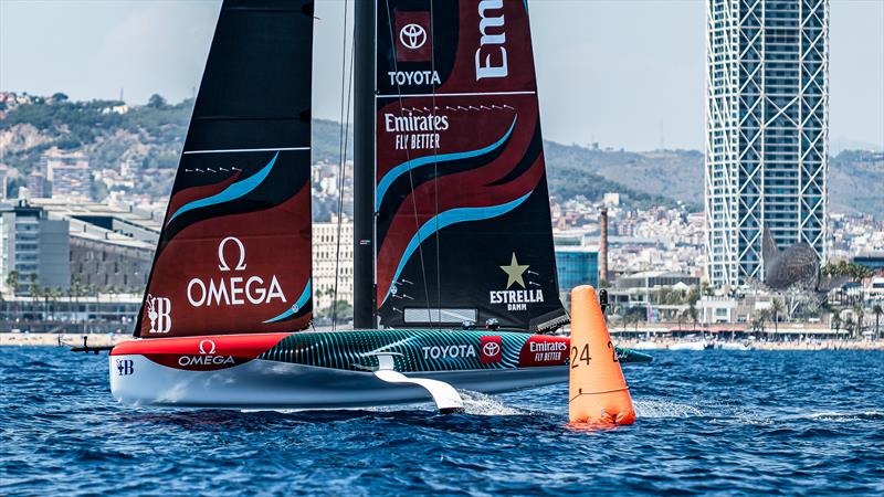 Emirates Team New Zealand - AC40 - Broadcast Testing - August 12, 2023 - Barcelona photo copyright Ugo Fonolla / America's Cup taken at Royal Yacht Squadron and featuring the AC40 class