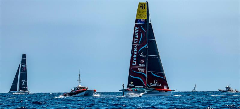 Emirates Team New Zealand - AC40 - Broadcast Testing - August 12, 2023 - Barcelona - photo © Paul Todd/America's Cup