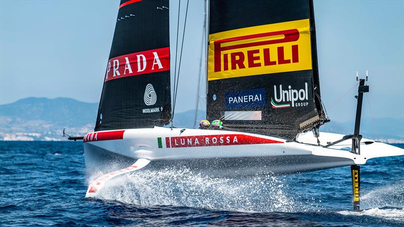 Luna Rossa - AC40 - Broadcast Testing - August 12, 2023 - Barcelona - photo © Paul Todd/America's Cup