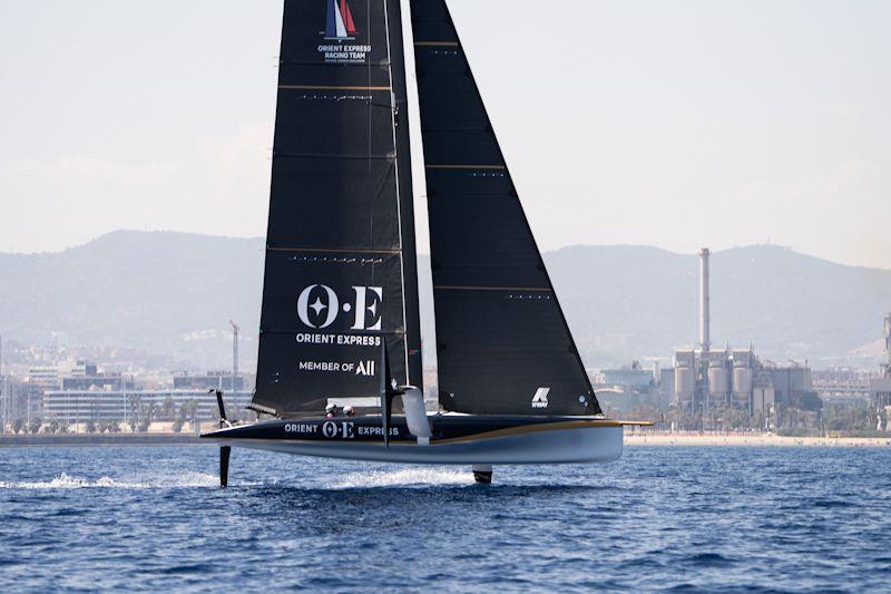 Orient Express Racing Team's all-new AC40 first test sail in Barcelona - photo © Martin Keruzore / OERT