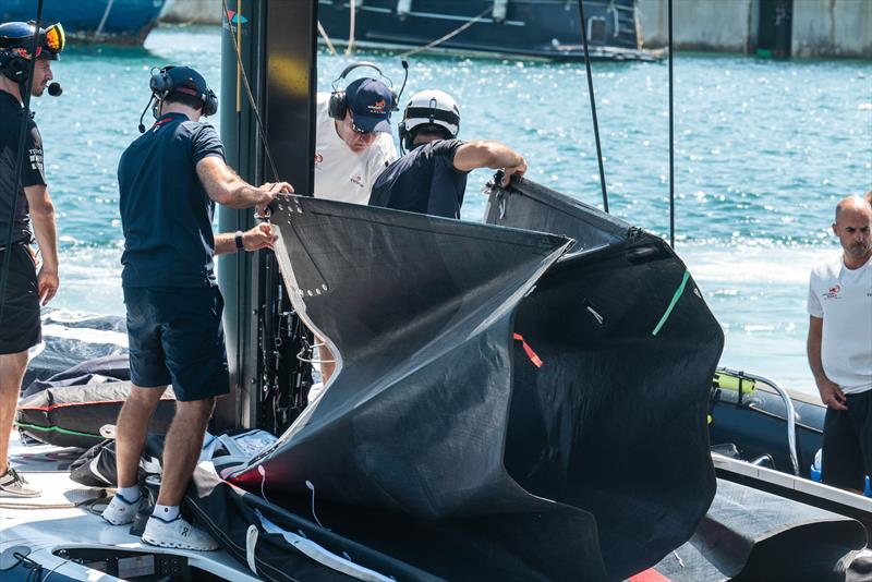 Alinghi Red Bull Racing - AC40 - Day 49 - Barcelona - August 24, 2023 photo copyright Alex Carabi / America's Cup taken at Société Nautique de Genève and featuring the AC40 class