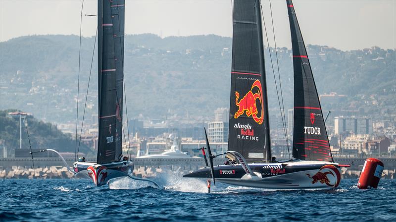 Alinghi Red Bull Racing - AC40 - Day 49 - Barcelona - August 24, 2023 photo copyright Alex Carabi / America's Cup taken at Société Nautique de Genève and featuring the AC40 class