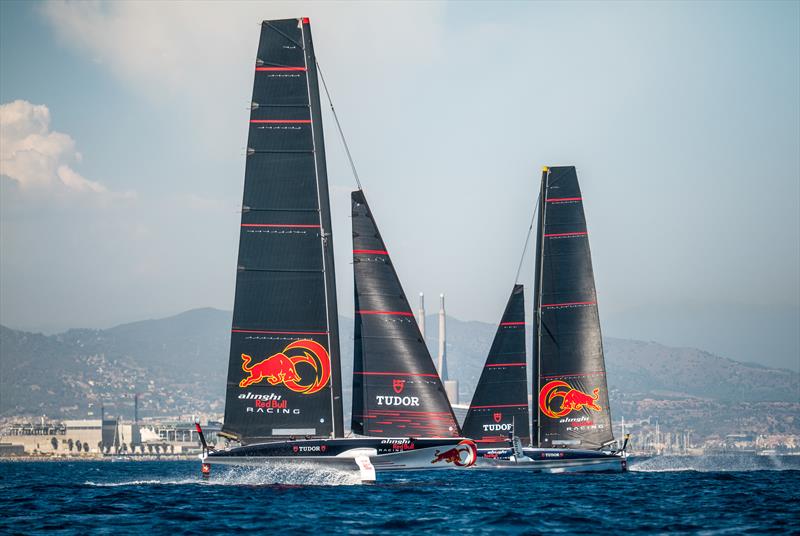 Alinghi Red Bull Racing - AC40 - Day 49 - Barcelona - August 24, 2023 photo copyright Alex Carabi / America's Cup taken at Société Nautique de Genève and featuring the AC40 class