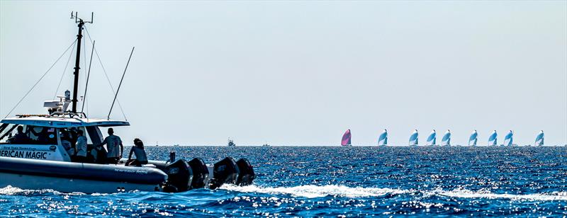 American Magic and the TP52 Worlds fleet - AC40 - Day 57 - Barcelona - August 24, 2023 - photo © Paul Todd/America's Cup