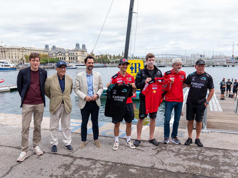 Emirates Team New Zealand welcomes Dorna Sports MotoGP and Ducati Lenovo Team MotoGP to their Barcelona Base - photo © Hamish Hooper / Emirates Team New Zealand