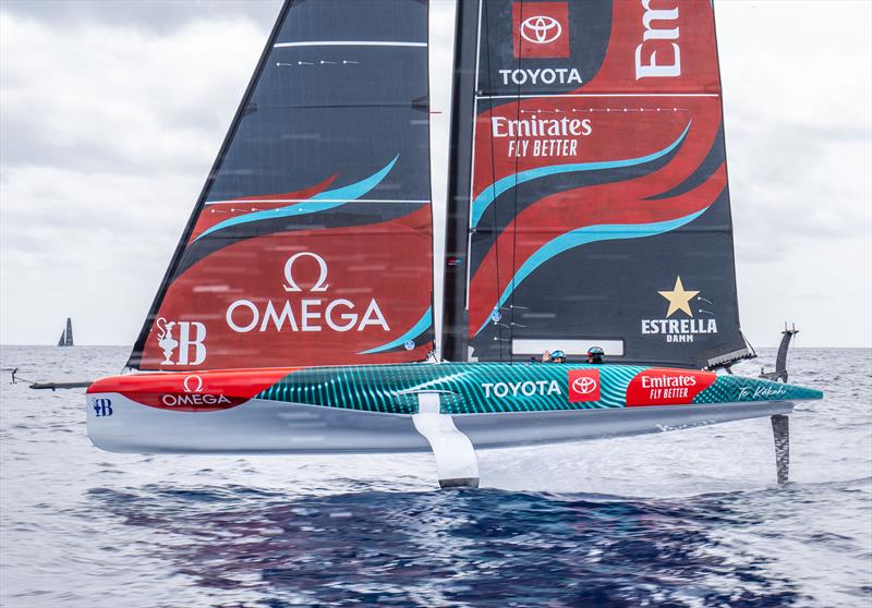 Pecco Bagnaia - current MotoGP World Champion has a drive of Emirates Team New Zealand's AC40 - photo © Hamish Hooper / Emirates Team New Zealand