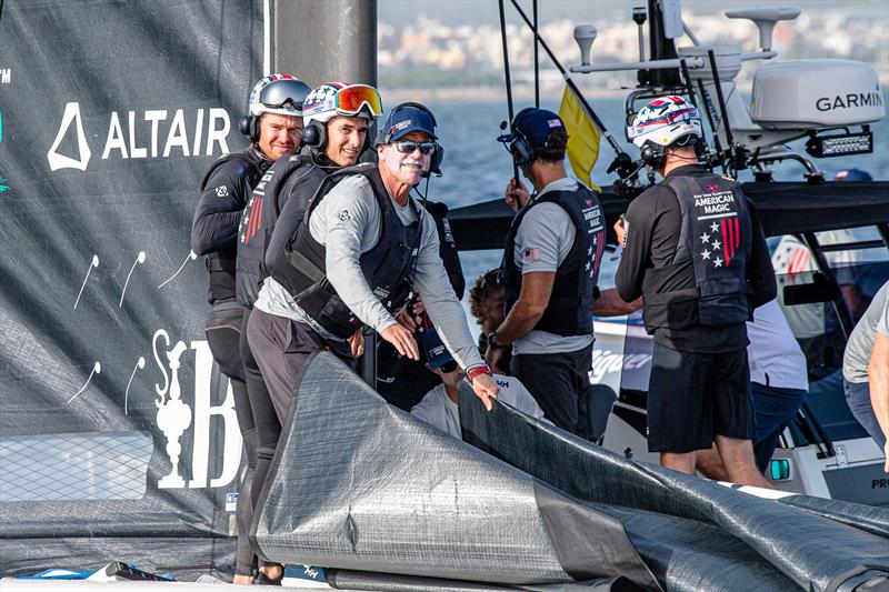 A happy and winning American Magic - Race Day 3 -  AC40 - America's Cup Preliminary Regatta - Vilanova - September 17, 2023 photo copyright America's Cup Media taken at Club Náutic Vilanova and featuring the AC40 class