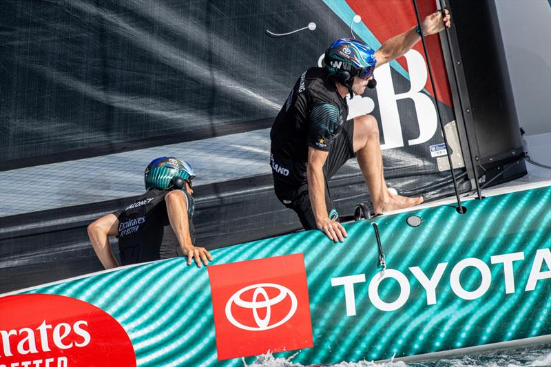 Emirates Team NZ struggle to get foiling - America's Cup Preliminary Regatta - Day 3 - Vilanova - September 17, 2023 - photo © America's Cup Media