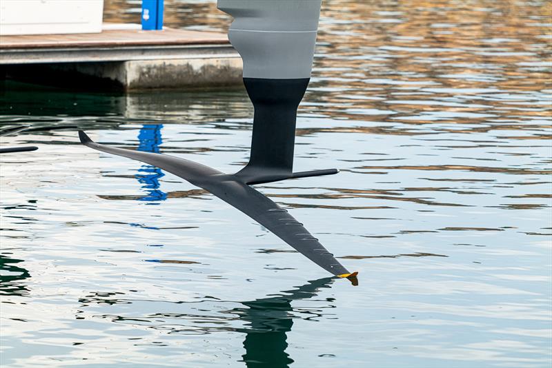 New wingfoil with 'fences' - INEOS Britannia - T6 - LEQ12 - Day 75 - Barcelona - September 21, 2023 photo copyright Ugo Fonolla / America's Cup taken at Real Club Nautico de Barcelona and featuring the AC40 class