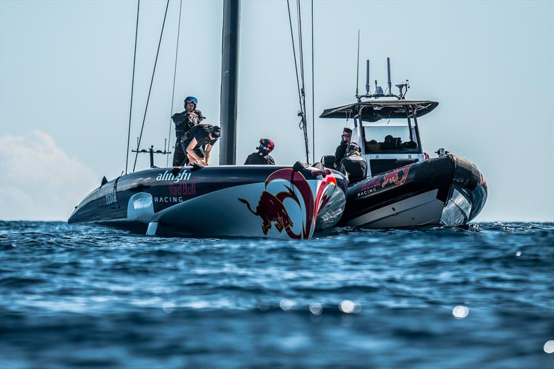 Alinghi Red Bull Racing - AC40 - Day 54 - Barcelona - September 23, 2023 photo copyright Alex Carabi / America's Cup taken at Real Club Nautico de Barcelona and featuring the AC40 class