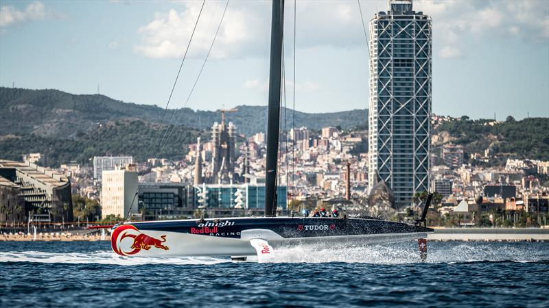 Tow testing. Alinghi Red Bull Racing - AC40 - Day 54 - Barcelona - September 23, 2023 - photo © Alex Carabi / America's Cup