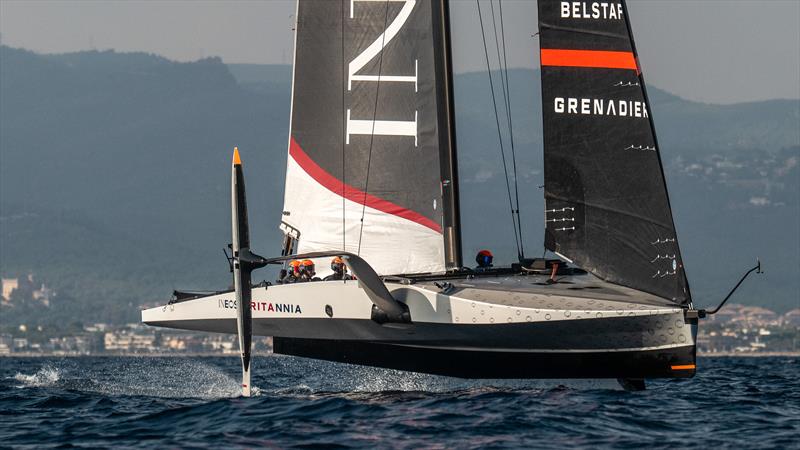 INEOS Britannia - AC40 - Day 77 - Barcelona - October 5, 2023 photo copyright Alex Carabi / America's Cup taken at Real Club Nautico de Barcelona and featuring the AC40 class