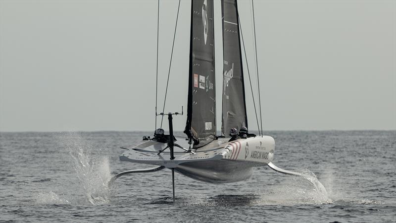 American Magic caught mid-tack  - AC40 - Day 78 - Barcelona - October 17, 2023 photo copyright Job Vermeulen / America's Cup taken at Real Club Nautico de Barcelona and featuring the AC40 class