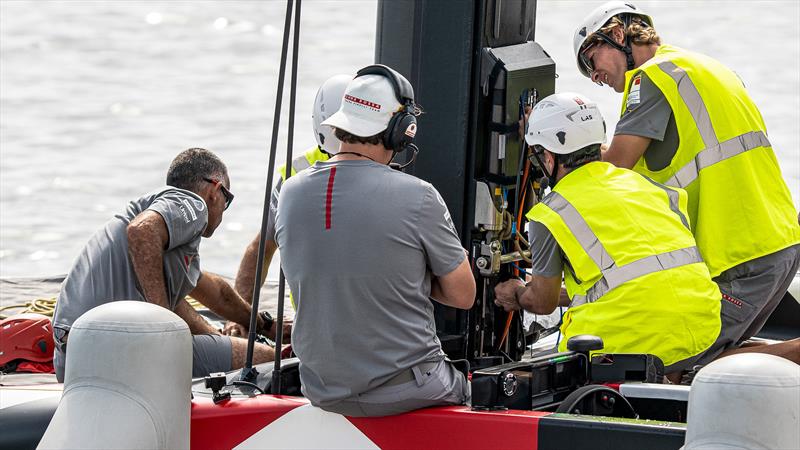 Luna Rossa - LEQ 12 - Day 93 - Cagliari - October 22, 2023 photo copyright Ivo Rovira / America's Cup taken at Real Club Nautico de Barcelona and featuring the AC40 class