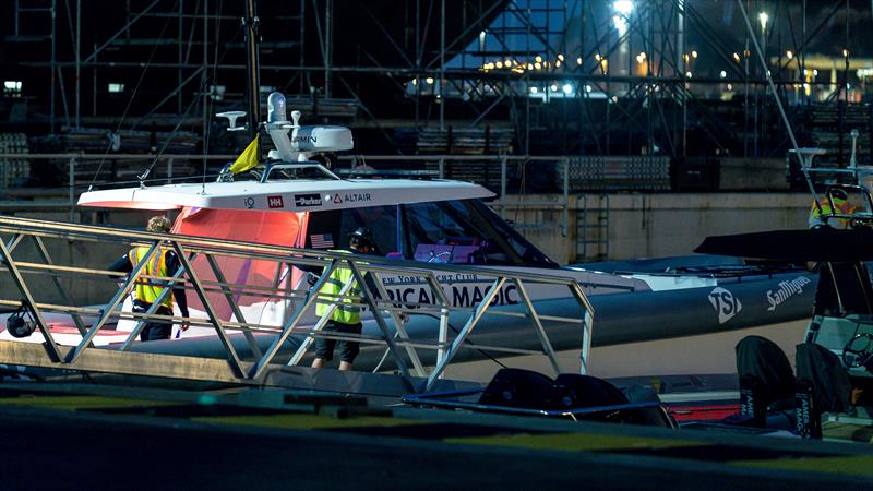 Early start - American Magic - AC40 - Day 81 - Barcelona - October 25, 2023 photo copyright Job Vermeulen / America's Cup taken at Real Club Nautico de Barcelona and featuring the AC40 class