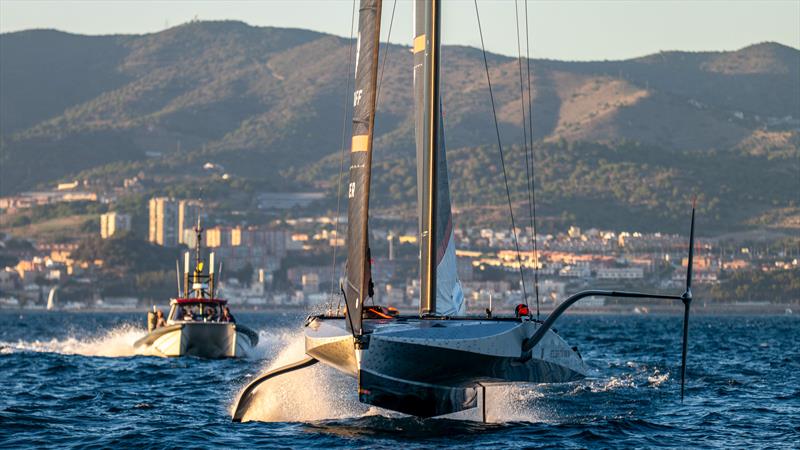  INEOS Britannia (GBR) (LEQ12 ) practice sailing Barcelona -November 6, 2023 photo copyright Paul Todd/America's Cup taken at Royal Yacht Squadron and featuring the AC40 class