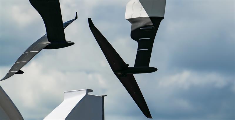 New wing foil has the wings on the aft end of the bulb - Emirates Team New Zealand - AC40 - Day 32 - Auckland - November 9, 2023 - photo © Sam Thom/America's Cup