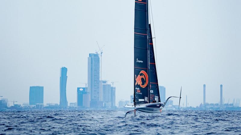 Alinghi Red Bull Racing lands in Jeddah for America's Cup Preliminary Regatta photo copyright Alinghi Red Bull Racing / Rok Petelin taken at  and featuring the AC40 class