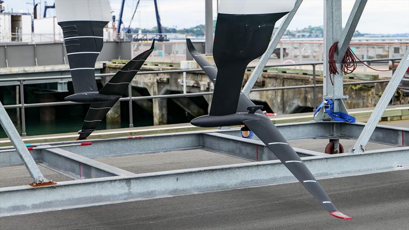 Emirates Team New Zealand - AC40 - Port wing foil - Day 42 - Auckland - November 14, 2023 photo copyright Sam Thom/America's Cup taken at Royal New Zealand Yacht Squadron and featuring the AC40 class