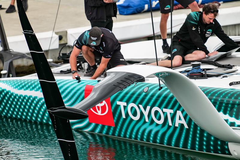 Emirates Team New Zealand - AC40 - Foil arm fences - Day 42 - Auckland - November 14, 2023 - photo © Sam Thom/America's Cup