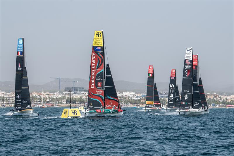 AC40 - winner 2023 World Sailing 2023 `Boat of the Year` racing in the first America's Cup Preliminary Event in Vilanova, Spain - photo © Adam Mustill / America's Cup