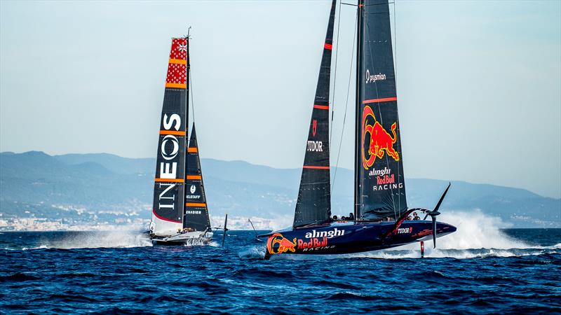 INEOS Britannia - LEQ 12 - Day 84 - Barcelona - November 13, 2023 photo copyright Paul Todd/America's Cup taken at Royal Yacht Squadron and featuring the AC40 class