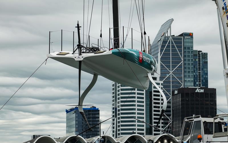 Test wing foils on both port and starboard foil arms - Emirates Team New Zealand - AC40 - Day 44 - Auckland - November 17, 2023 - photo © Sam Thom / America's Cup