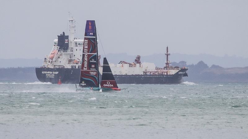 Emirates Team New Zealand on the edge of a squall - AC40 - Day 44 - Auckland - November 17, 2023 - photo © Richard Gladwell - Sail-World.com/nz