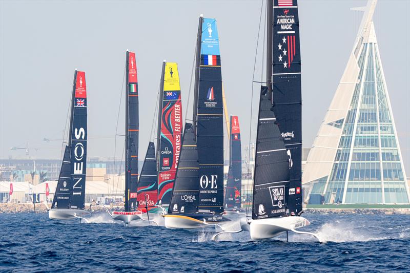 Race 4 start - Day 2 - Preliminary Regatta - Jeddah, Saudi Arabia - December 1, 2023 - photo © Ian Roman / America's Cup