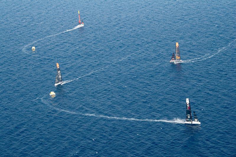 Mark rounding - Day 2 - Preliminary Regatta - Jeddah, Saudi Arabia - December 1, 2023 photo copyright Ricardo Pinto / America's Cup taken at Jeddah Yacht Club and featuring the AC40 class