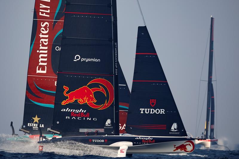 Alinghi Red Bull Racing of Switzerland with Arnaud Psarofaghis, Maxime Bachelin behind the helm and Bryan Mettraux, Yves Detrey as flight controllers compete during the AC37 Preliminary Regatta in Jeddah, Saudi Arabia on December 1 - photo © Samo Vidic / Alinghi Red Bull Racing