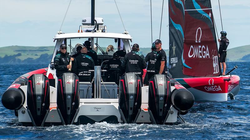 Chase boat - Emirates Team New Zealand - LEQ12 Prototype - Day 49 - December 16, 2023 - Auckland - photo © Sam Thom/America's Cup