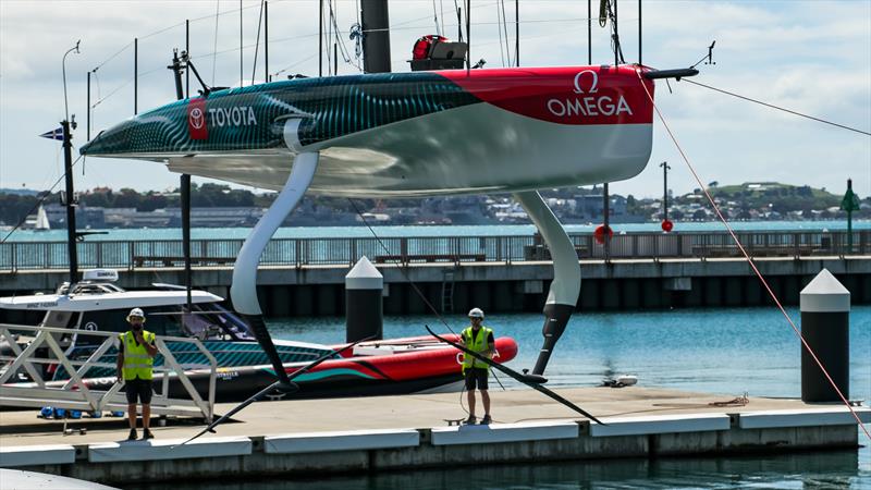 Emirates Team New Zealand - LEQ12 Prototype - Day 49 - December 16, 2023 - Auckland photo copyright Sam Thom/America's Cup taken at Royal New Zealand Yacht Squadron and featuring the AC40 class