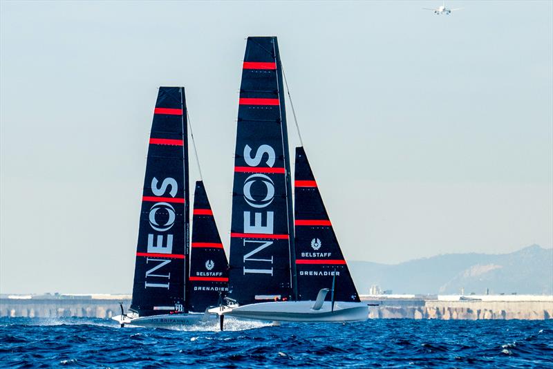 INEOS Britannia - AC40's - Day 1 - January 10, 2024 - Barcelona - photo © Paul Todd/America's Cup