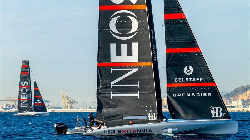 INEOS Britannia - AC40's - Day 1 - January 10, 2024 - Barcelona - photo © Paul Todd/America's Cup