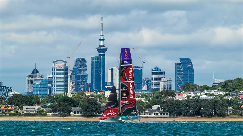 Emirates Team New Zealand - LEQ12 Prototype -  Day 57, January 22, 2024 - Auckland photo copyright Sam Thom / America's Cup taken at Royal New Zealand Yacht Squadron and featuring the AC40 class