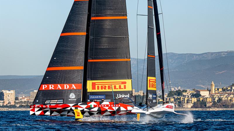 Luna Rossa Prada Pirelli - LEQ12 - Day 114 - January 22, 2024 - Cagliari photo copyright Ivo Rovira / America'sCup taken at Circolo della Vela Sicilia and featuring the AC40 class