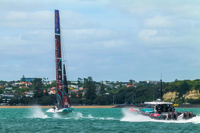 Emirates Team New Zealand - LEQ12 Prototype -  Day 58, January 24, 2024 - Auckland photo copyright Sam Thom / America's Cup taken at Royal New Zealand Yacht Squadron and featuring the AC40 class