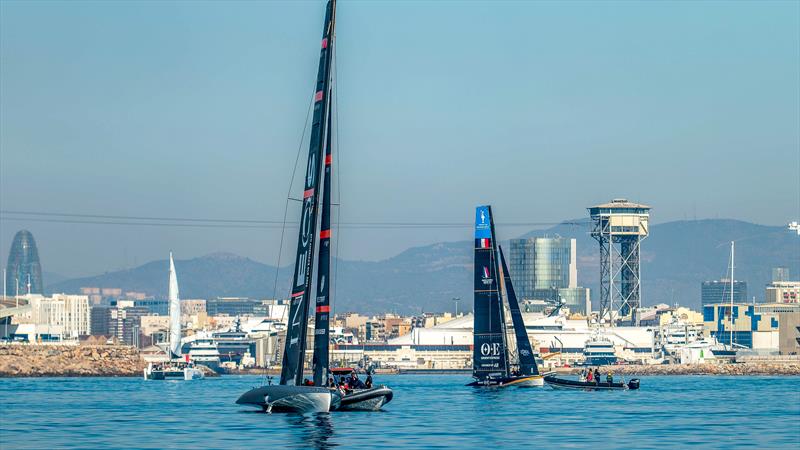 INEOS Britannia and Orient Express Racing Team - AC40's - Day 24 - January 25, 2024 - Barcelona photo copyright Paul Todd/America's Cup taken at Royal Yacht Squadron and featuring the AC40 class