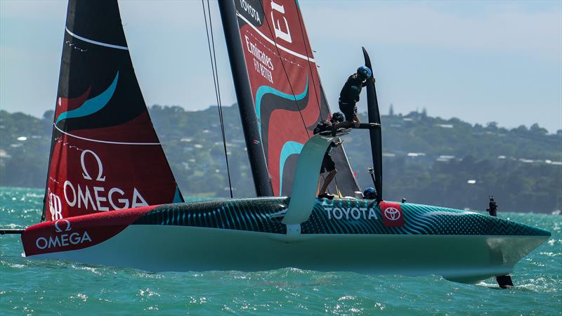 Emirates Team New Zealand - LEQ12 Prototype -  Day 62, February 1, 2024 - Auckland photo copyright Sam Thom / America's Cup taken at Royal New Zealand Yacht Squadron and featuring the AC40 class