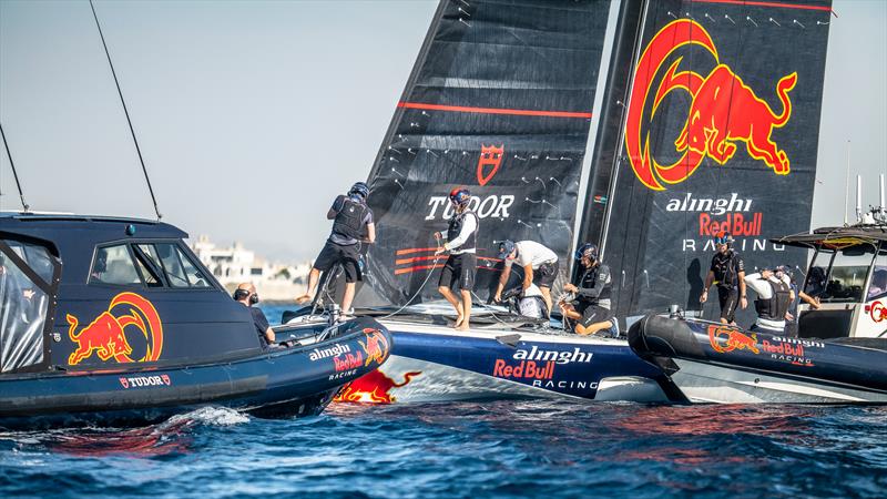 Alinghi Red Bull Racing - AC40 - Day 75 - February 12, 2024 - Jeddah, Saudi Arabia photo copyright Alex Carabi / America's Cup taken at Société Nautique de Genève and featuring the AC40 class