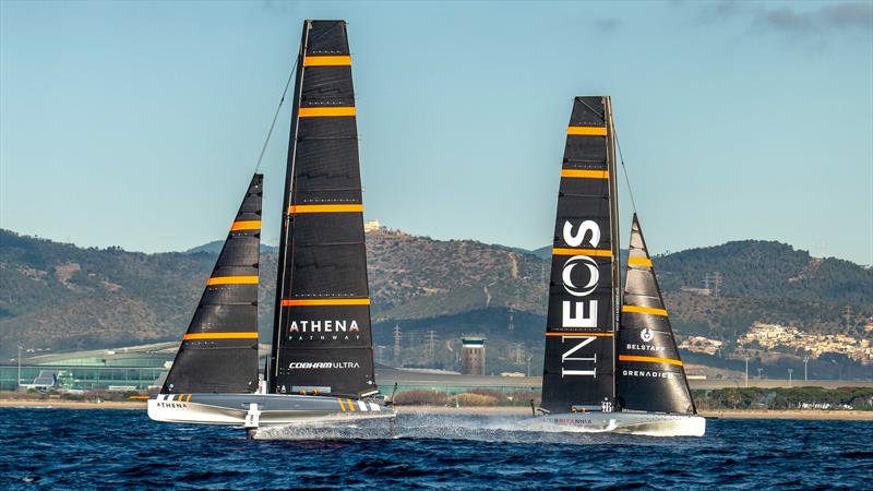 INEOS Britannia - AC40 - Day 32 - February 13, 2024 - Barcelona photo copyright Paul Todd/America's Cup taken at Royal Yacht Squadron and featuring the AC40 class