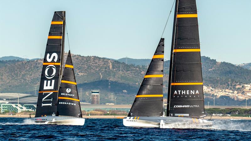 INEOS Britannia - AC40 - Day 32 - February 13, 2024 - Barcelona photo copyright Paul Todd/America's Cup taken at Royal Yacht Squadron and featuring the AC40 class