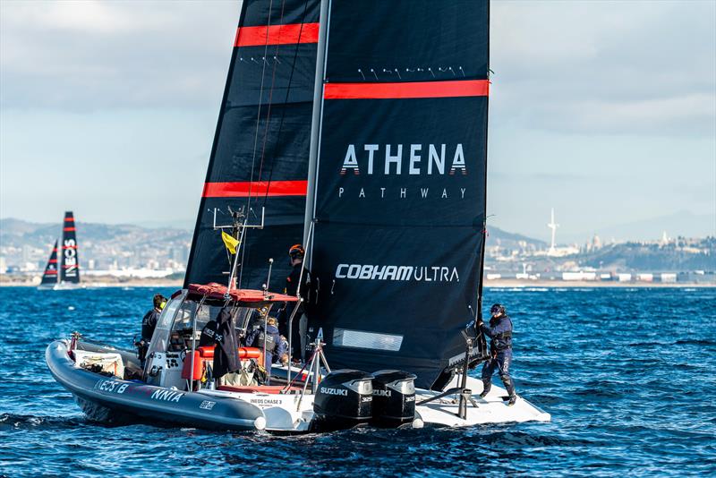 INEOS Britannia - AC40 - Day 32 - February 13, 2024 - Barcelona photo copyright Paul Todd/America's Cup taken at Royal Yacht Squadron and featuring the AC40 class