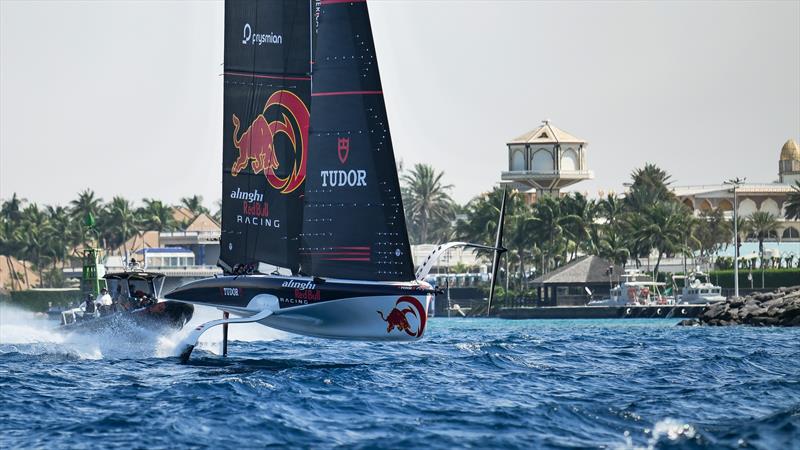 Alinghi Red Bull Racing - AC40 - Day 77 - February 14, 2024 - Jeddah, Saudi Arabia photo copyright Alex Carabi / America's Cup taken at Société Nautique de Genève and featuring the AC40 class