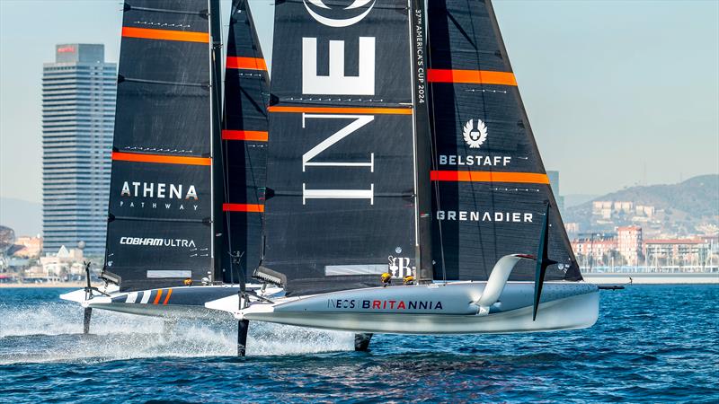 INEOS Britannia - AC40 - Day 33 - February 14, 2024 - Barcelona photo copyright Paul Todd/America's Cup taken at Royal Yacht Squadron and featuring the AC40 class