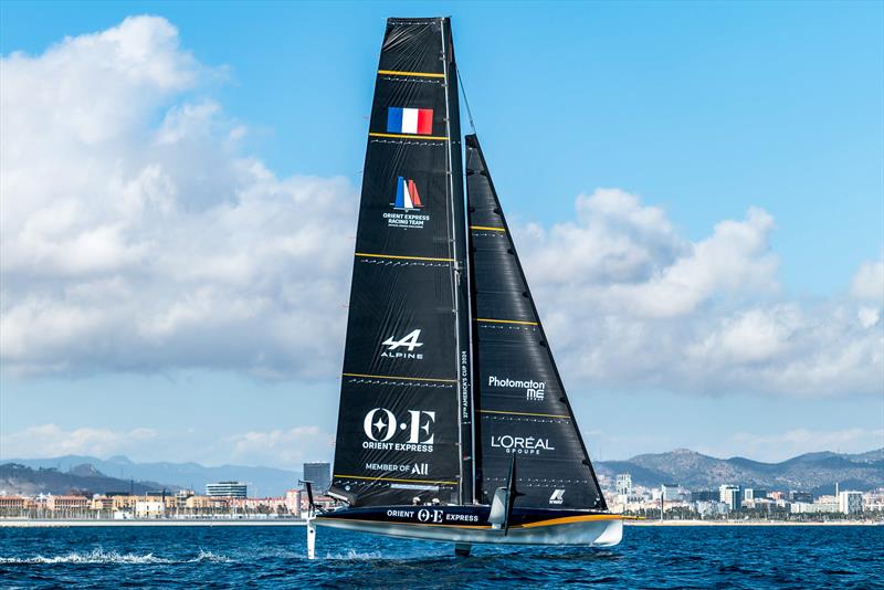 Orient Express (FRA) - AC40 - Day 9 - March 6, 2024 - Barcelona photo copyright Paul Todd/America's Cup taken at Yacht Club de France and featuring the AC40 class