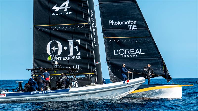 Orient Express (FRA) - AC40 - Day 9 - March 6, 2024 - Barcelona photo copyright Paul Todd/America's Cup taken at Yacht Club de France and featuring the AC40 class